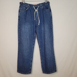 Marine Layer Ella Jeans Womens M Blue Pull On Straight Leg Lightweight 30x27